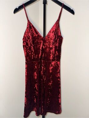 Charlotte Russe Crimson Velvet Mini Dress